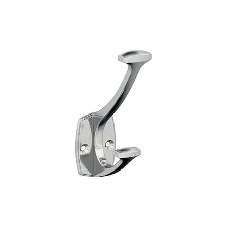 Amerock Vicinity Traditional Double Prong Polished Chrome Wall Hook H3700126